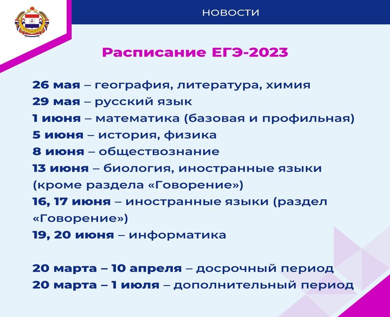 Картинка расписание егэ 2023